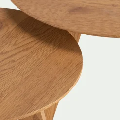 Set de 2 bouts de canapé effet bois - bois clair