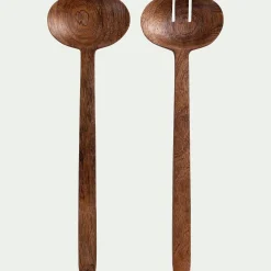Set de couverts à salade en bois de manguier - naturel