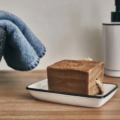 Set de salle de bain en grès - noir et blanc