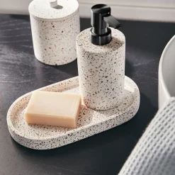 Set de salle de bain en terrazzo - blanc