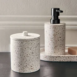 Set de salle de bain en terrazzo - blanc