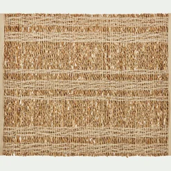 Set de table en paille et en coton - naturel 33x48cm