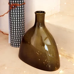 Soliflore en grès céramique H28,5cm - vert