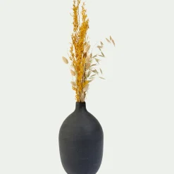 Soliflore en polystone effet béton H25,5cm - noir