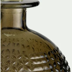 Soliflore en verre à motif H12cm - vert