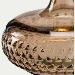 Soliflore en verre à motif H12cm - beige