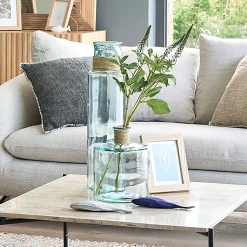 Soliflore en verre recyclé h26cm - transparent