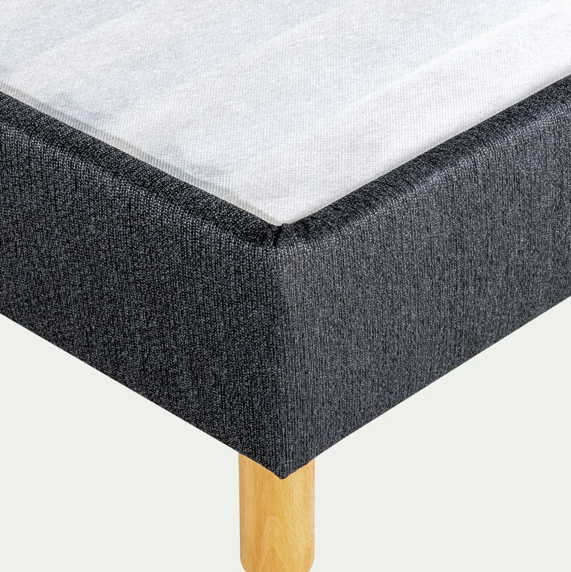 Sommier tapissier morphologique alinea 15cm 140x200cm - gris anthracite