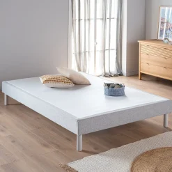 Sommier tapissier 140x190cm gris clair