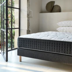 Sommier tapissier 140x200cm gris anthracite