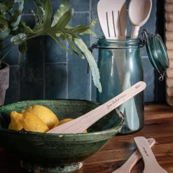 Spatule striée en bois de hêtre 30cm - naturel