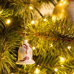 Suspension de Noël cloche peinte à la main - beige