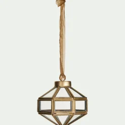 Suspension de Noël diamant en verre H9cm - doré