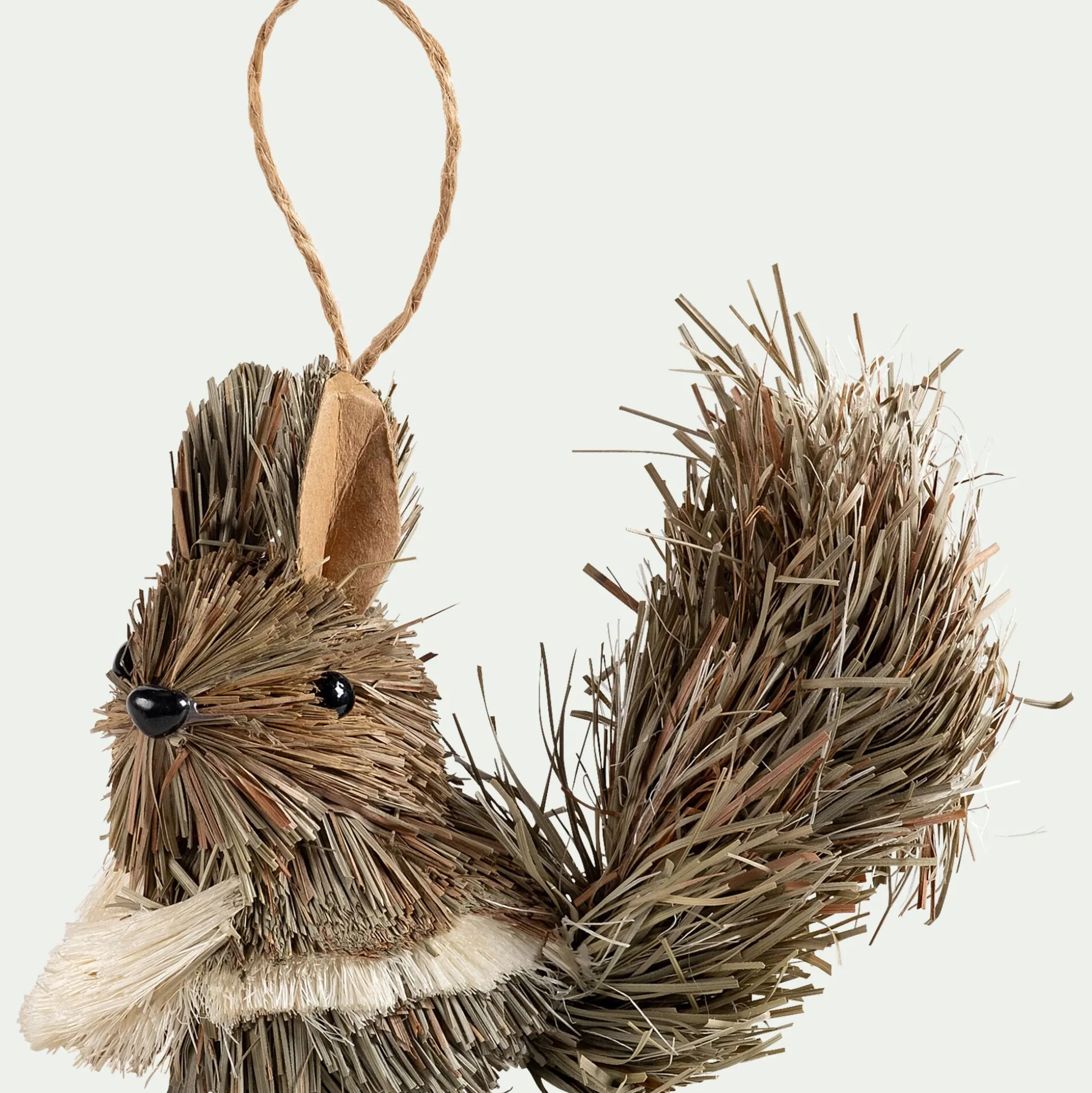 Suspension de Noël en herbe forme animale H5cm - naturel