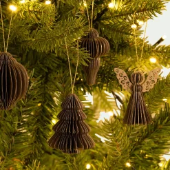 Suspension de Noël en papier H6cm - doré (modèle aléatoire)