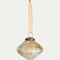 Suspension de Noël goutte en verre H9cm - doré