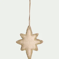 Suspension de Noël étoile en perles H11,5cm - doré