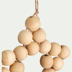 Suspension de Noël étoile en bois H11cm - naturel