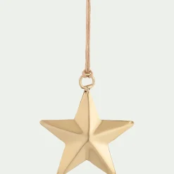 Suspension de Noël étoile métallisée dorée
