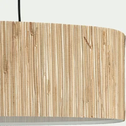 Suspension électrifiée 2 ampoules en acier et algues H120cm - naturel