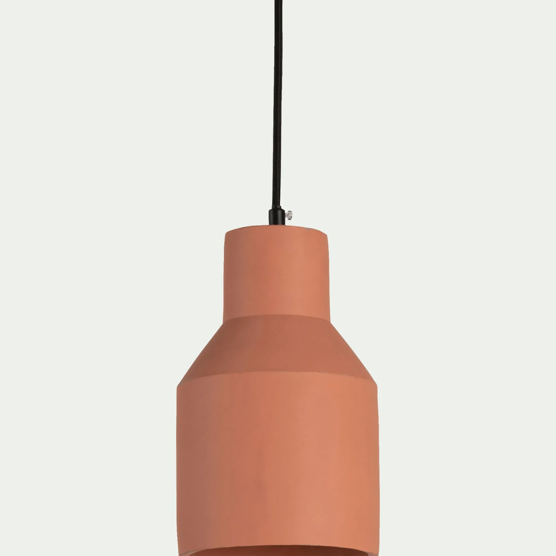 Suspension électrifiée E27 en ciment H25,5cm - rose argile