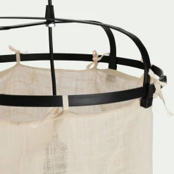 Suspension électrifiée en bambou et en coton D35cm - noir