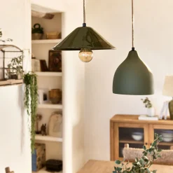 Suspension électrifiée en ciment D20cm - vert