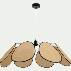 Suspension électrifiée en cannage D110cm - naturel