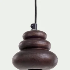 Suspension électrifiée en manguier H10cm - naturel