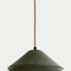 Suspension électrifiée en porcelaine D27,5cm - vert
