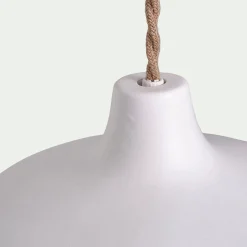 Suspension électrifiée en terre cuite D18cm - blanc