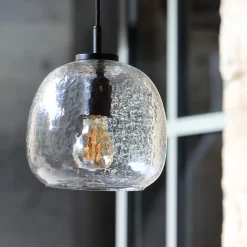 Suspension électrifiée en verre D20cm - transparent