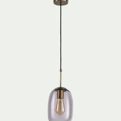 Suspension électrifiée en verre D15,5cm - gris