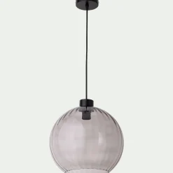 Suspension électrifiée en verre d30cm - gris