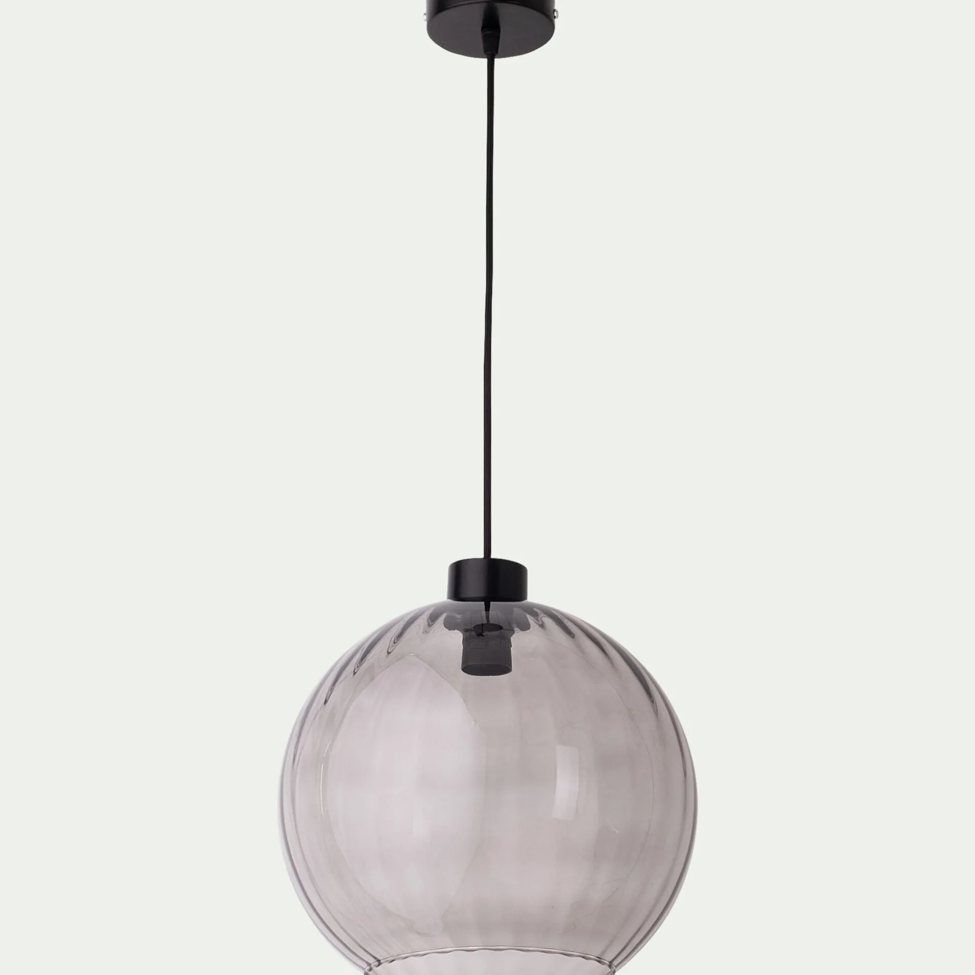 Suspension électrifiée en verre d30cm - gris