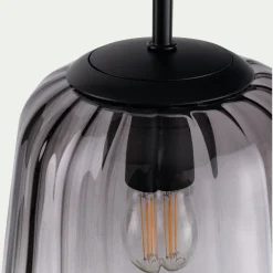 Suspension électrifiée en verre D17,5cm - gris