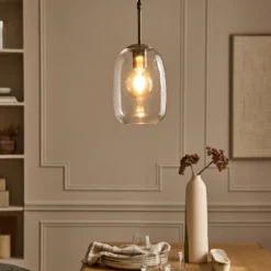 Suspension électrifiée en verre D15,5cm - transparent