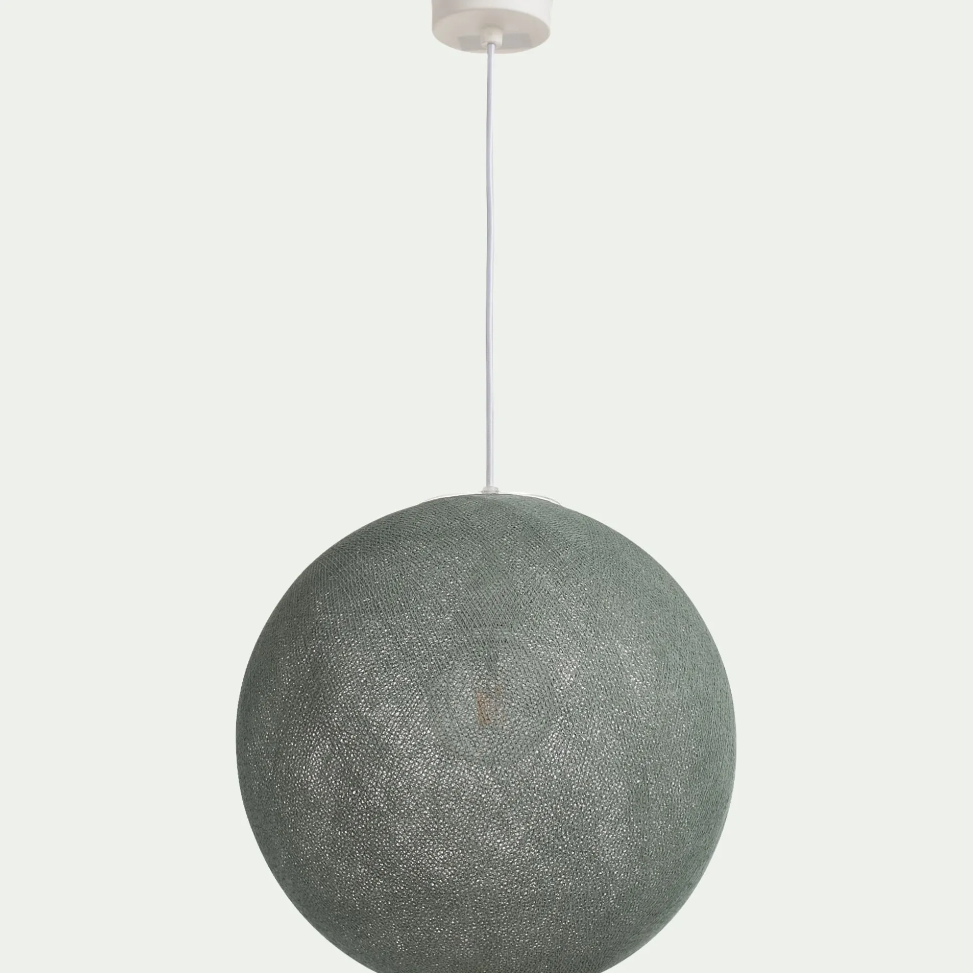 Suspension électrifiée globe en tissu D38cm - vert de gris
