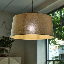 Suspension électrifiée tambour en papier tressé D78cm - naturel