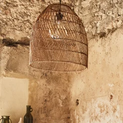 Suspension naturelle non électrifiée en rotin D43cm - naturel