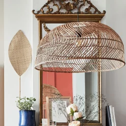 Suspension non électrifiée en rotin - naturel D80cm