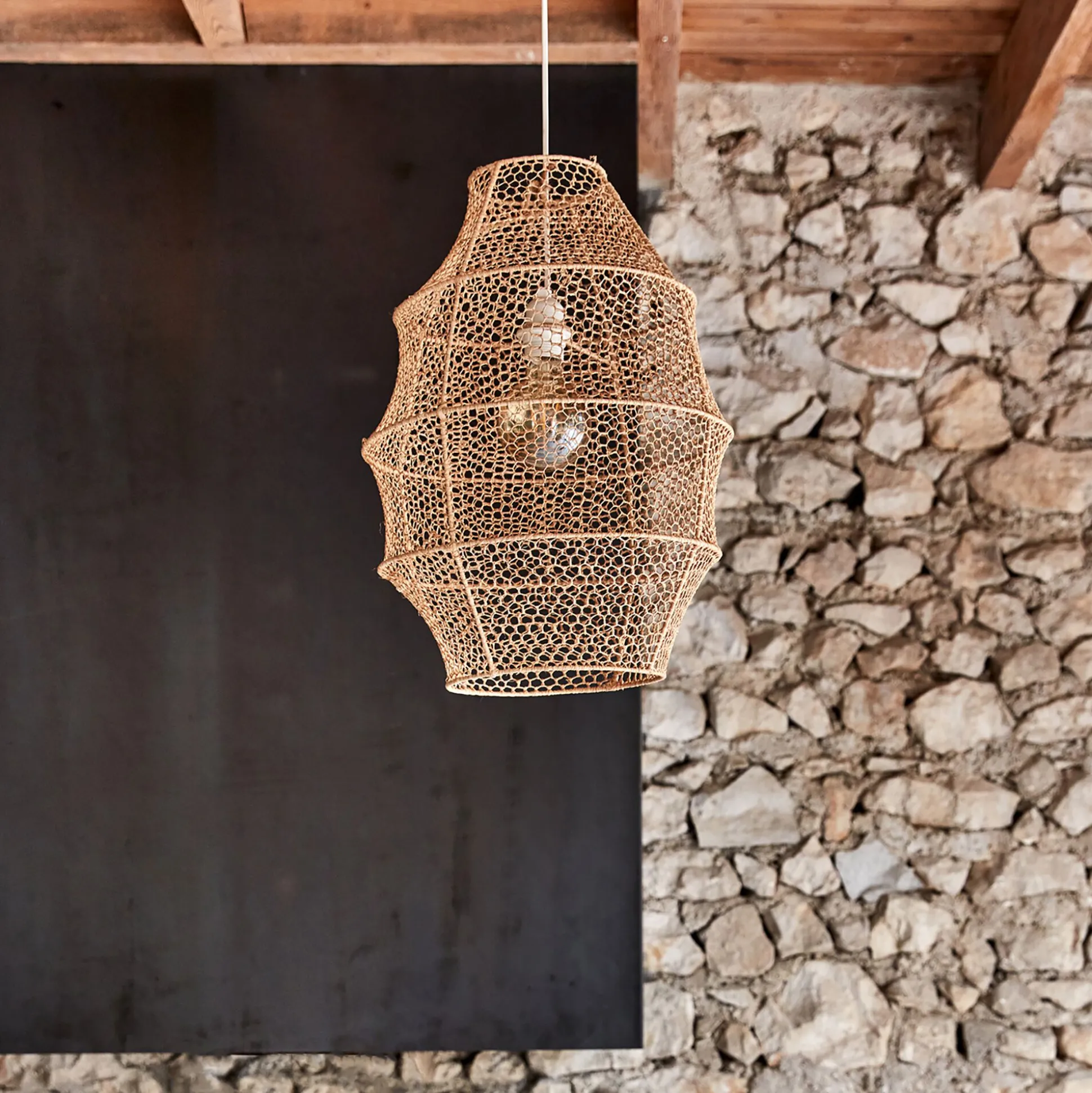 Suspension non électrifiée en raphia D40cm - naturel