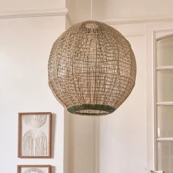 Suspension non électrifiée en jonc de mer D57cm - naturel