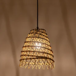 Suspension non électrifiée en fibre de palmier - naturel H22xD24cm