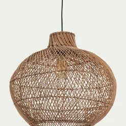 Suspension non électrifiée en rotin et fer - naturel D46cm