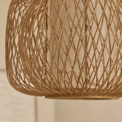 Suspension non électrifiée en bambou et papier D29cm - naturel