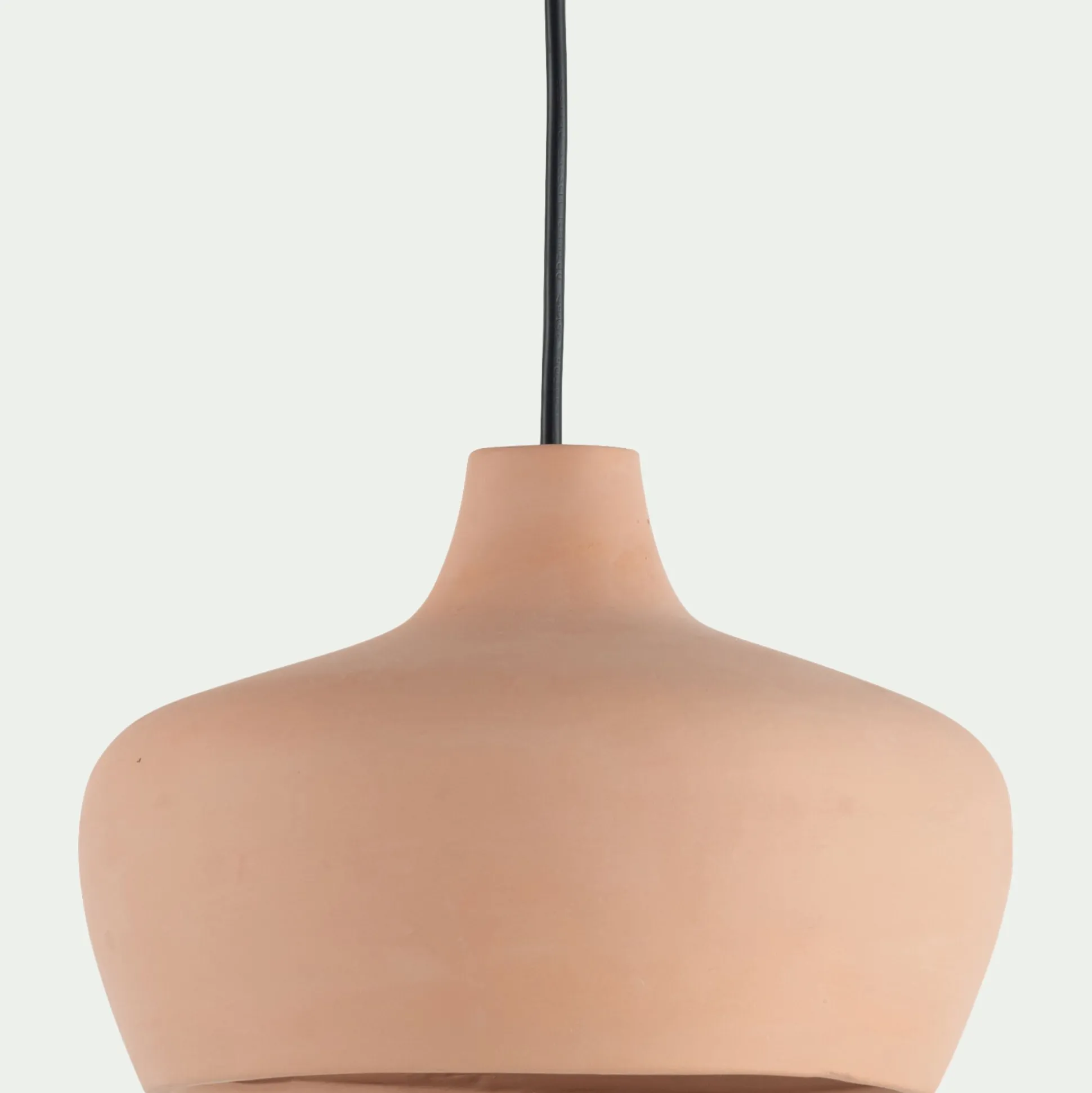 Suspension ronde en terre cuite D18,6cm - rose argile