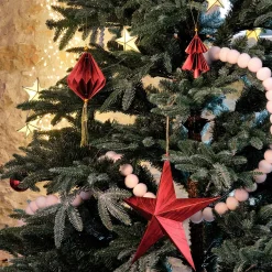 Suspension étoile en papier H30cm - rouge