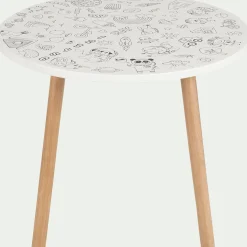 Table à colorier D50xH41,6cm - blanc