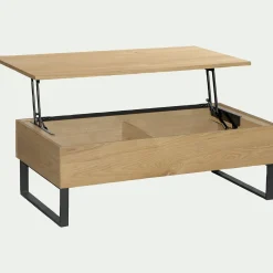 Table basse avec plateau relevable en bois L110cm - bois clair